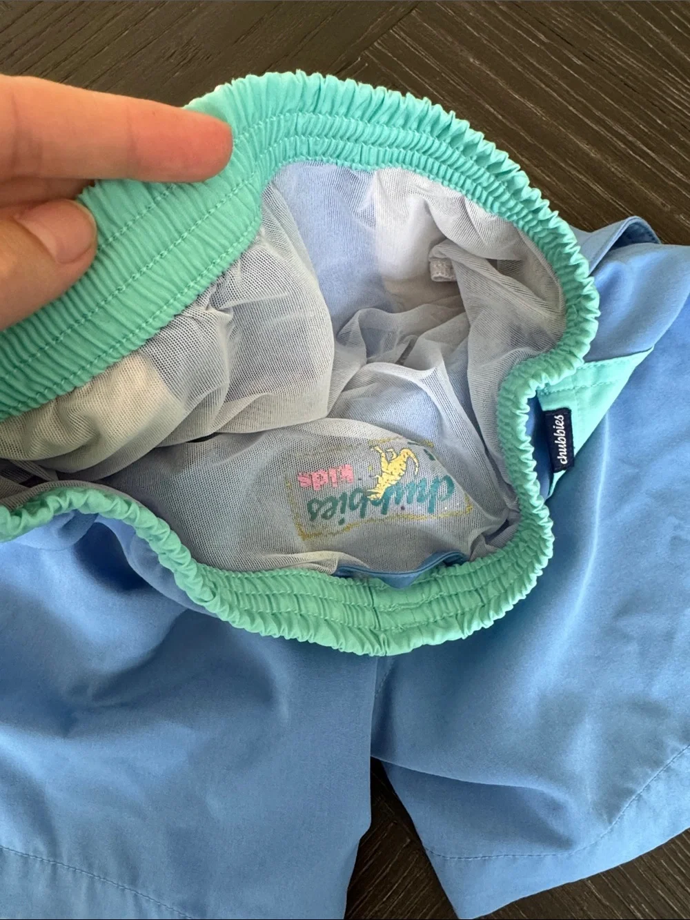 Chubbies Swim Trunks Boys Size 5 Blue Color Changing Stretch Mesh Lined